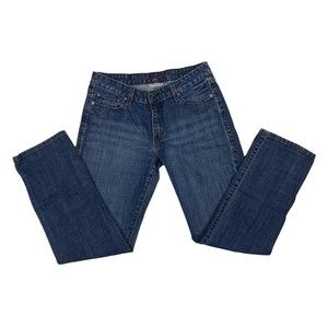 Dark wash Levi’s 552 mid rise straight leg jeans